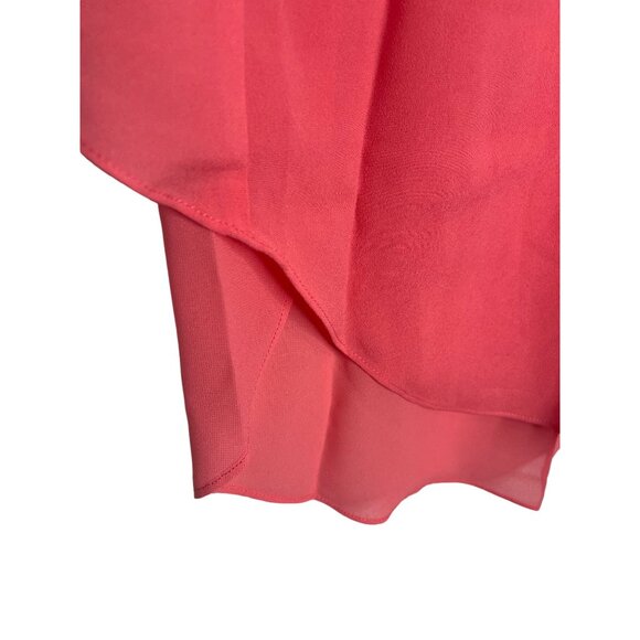 DKNY Sleeveless Layered Tank Blouse Shell Pink Coral Medium Workwear Career Top - Picture 6 of 8